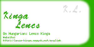 kinga lencs business card